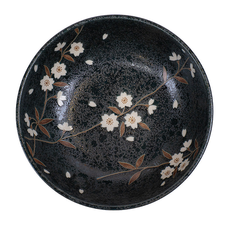 Japońska Miska do Donburi Czarna Sakura