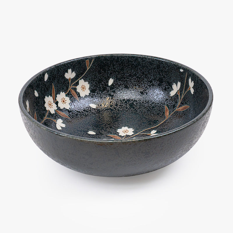 Japońska Miska do Donburi Czarna Sakura
