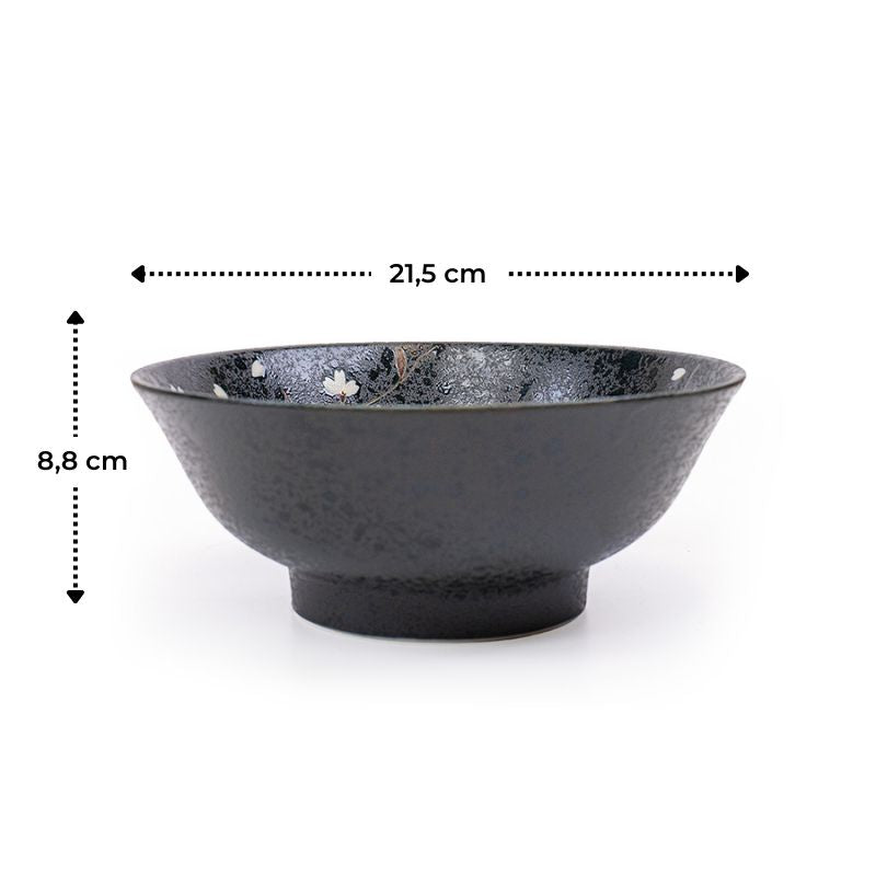 Japońska Miska do Ramen Czarna Sakura