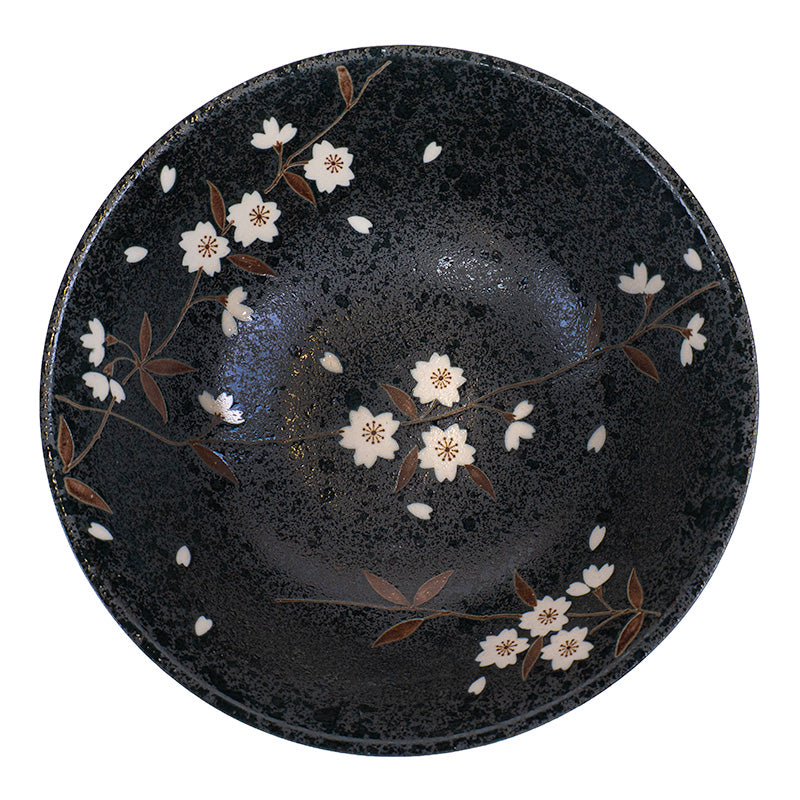 Japońska Miska do Ramen Czarna Sakura