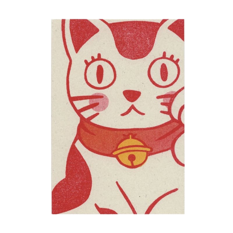 Japońska Pocztówka z grafiką Maneki Neko