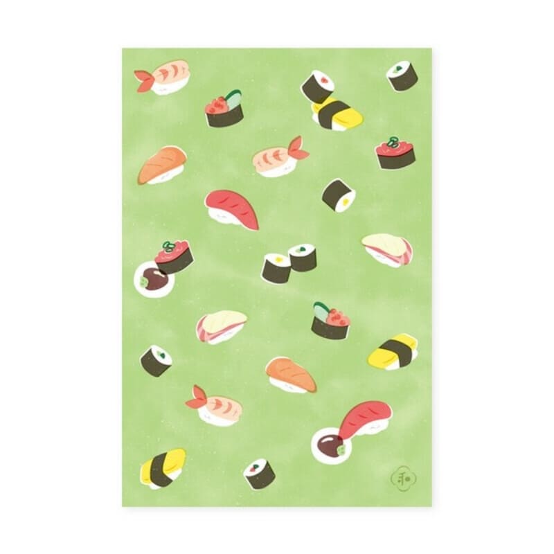 Japońska Pocztówka z motywem Sushi