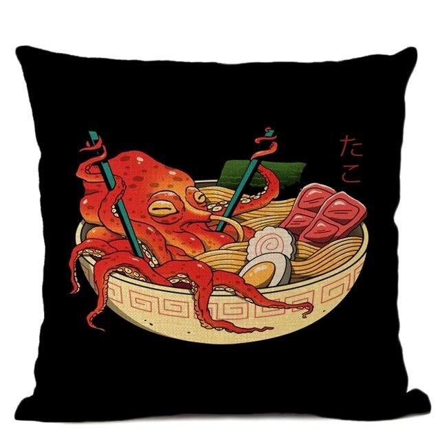 Japońska poszewka na poduszkę Octopus Ramen