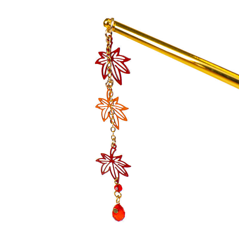 Japońska Spinka do Włosów Kanzashi - Liście Momiji