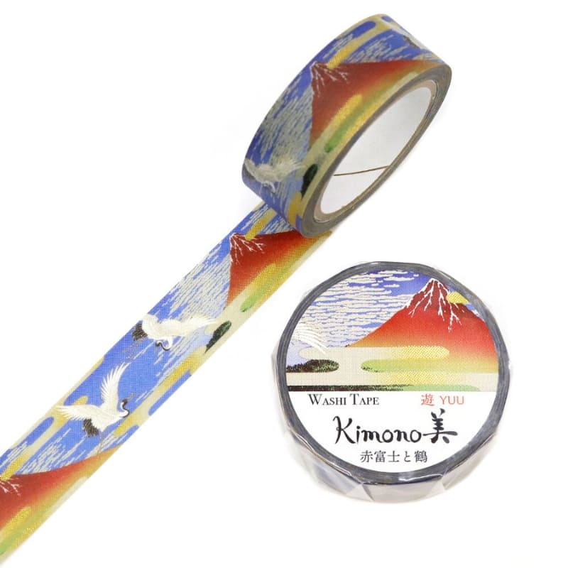 Japońska Taśma Washi Tape - Czerwona Fuji i Żuraw