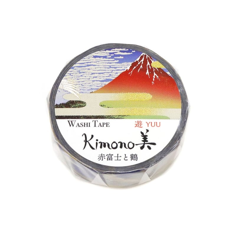 Japońska Taśma Washi Tape - Czerwona Fuji i Żuraw