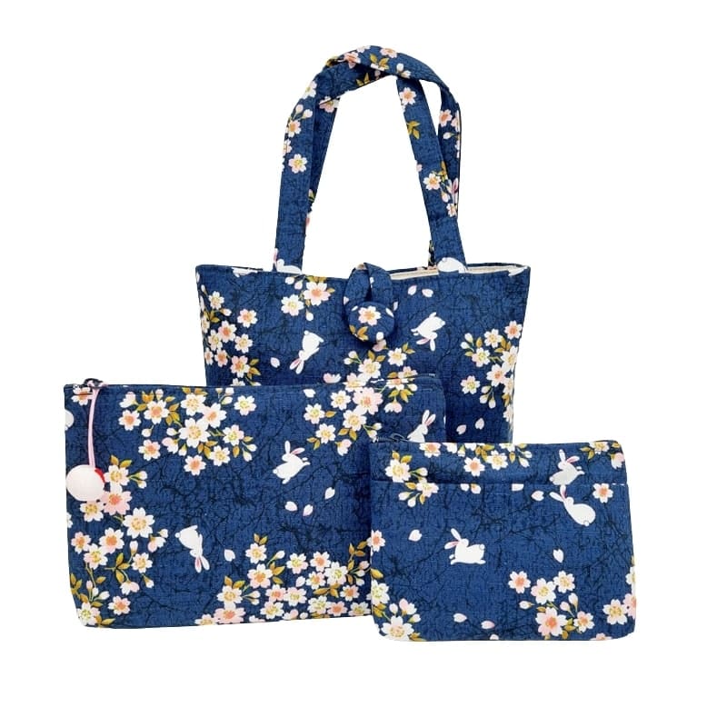 Japońska torba Usagi Sakura niebieska