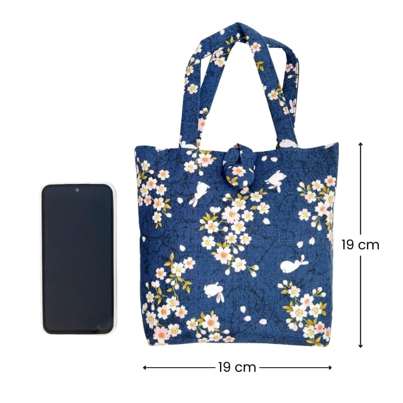 Japońska torba Usagi Sakura niebieska
