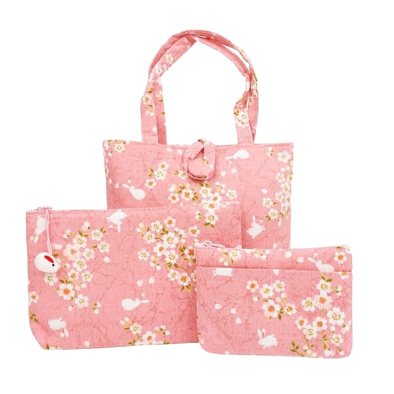 Japońska torba Usagi Sakura różowa