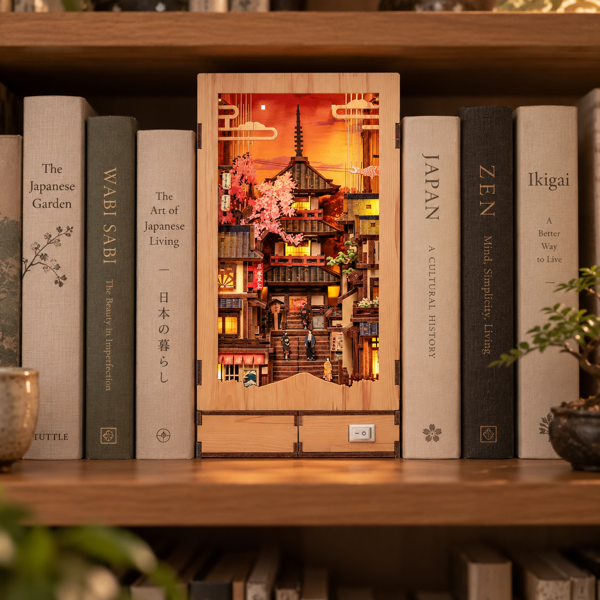 Japoński Book Nook Twilight Sakura Path