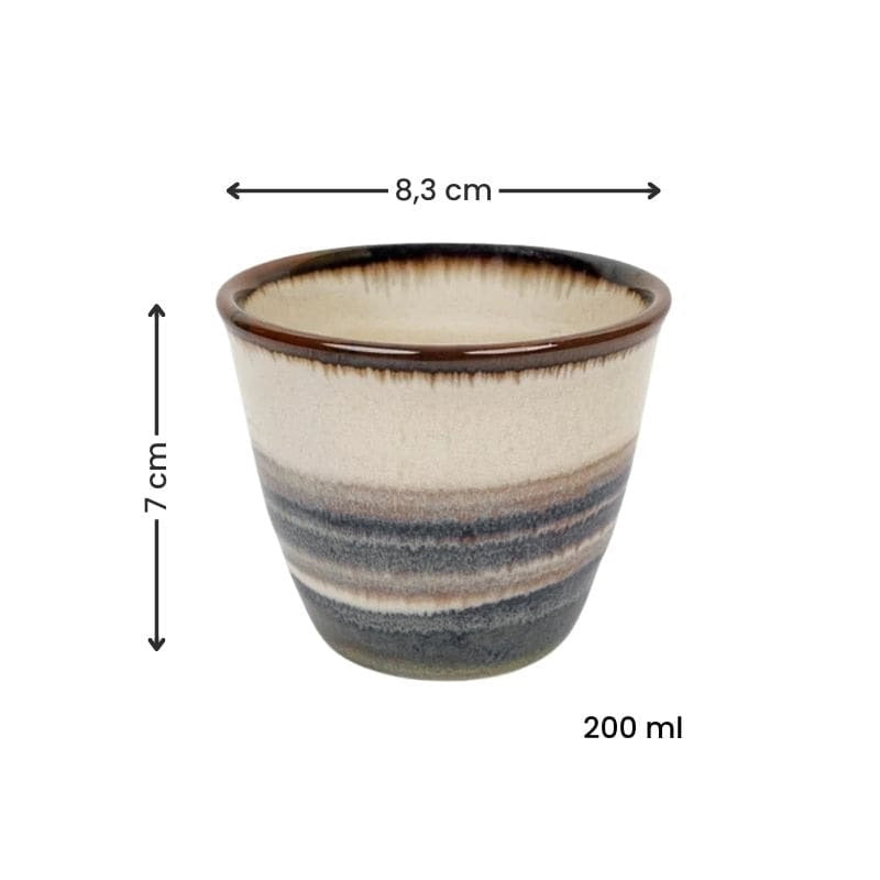 Japoński Ceramiczny Kubek Hakeme - Brązowy