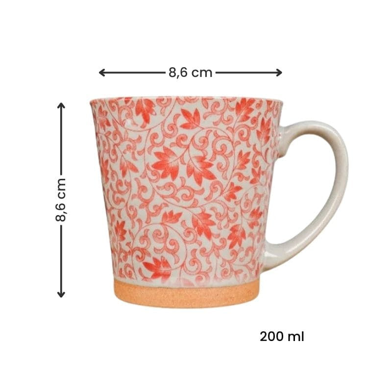 Japoński czerwony kubek ceramiczny