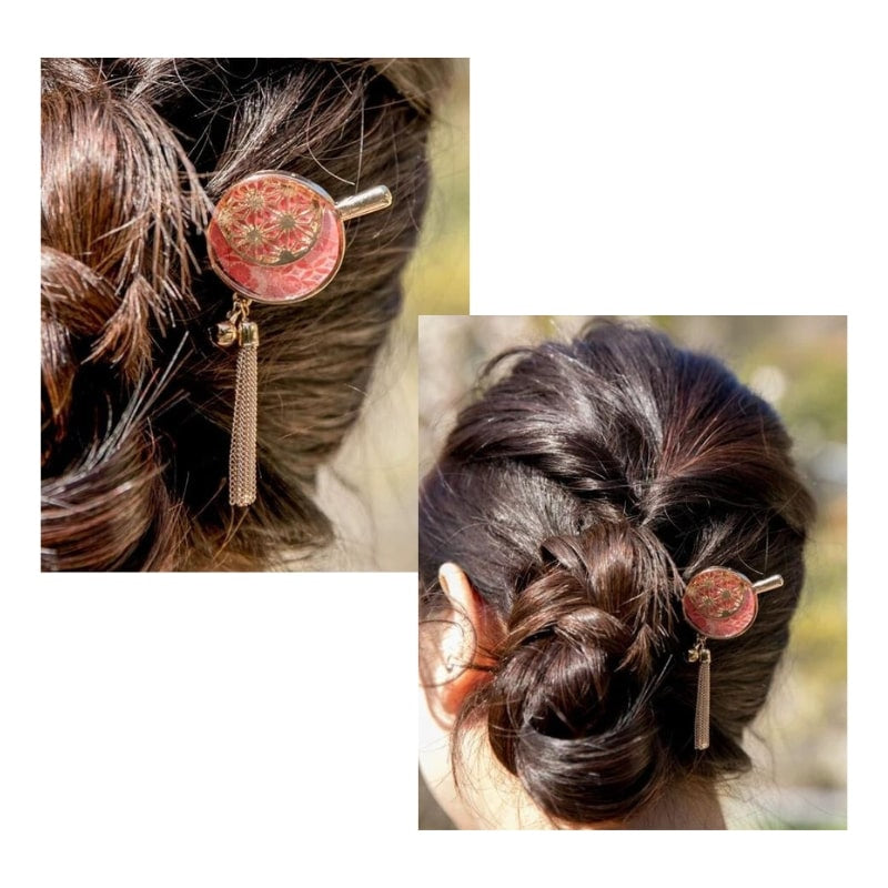 Japoński Kanzashi Asanoha Blue
