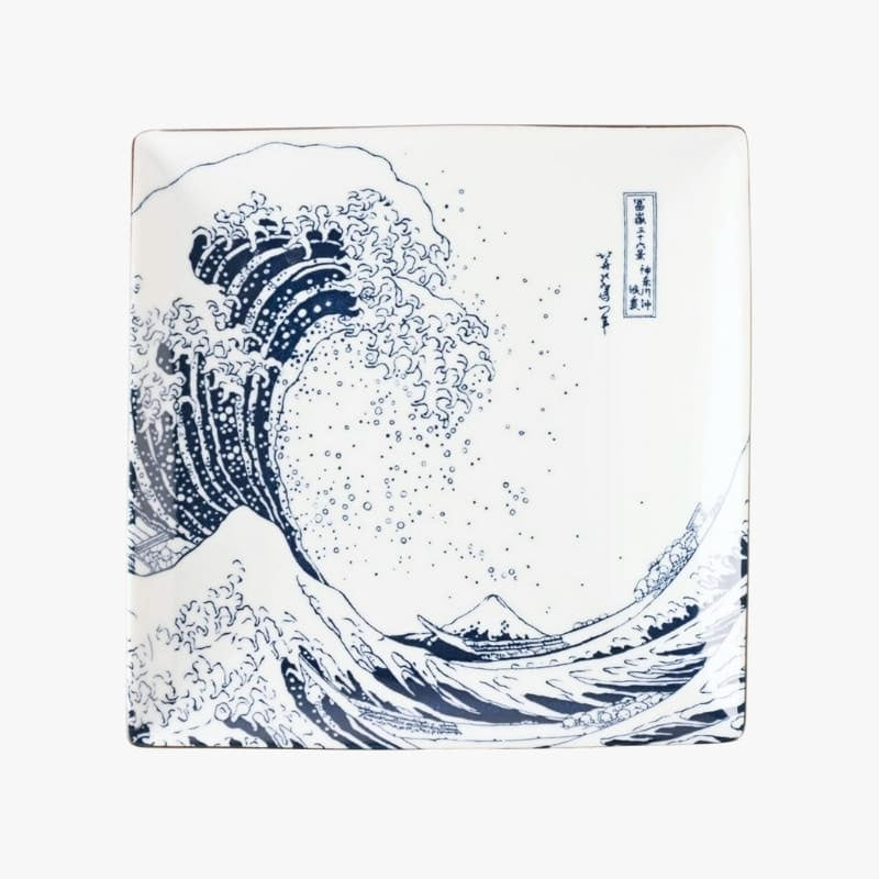 Japoński kwadratowy talerz Hokusai