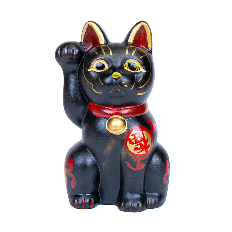 Japoński Maneki Neko - Czarna Ceramika