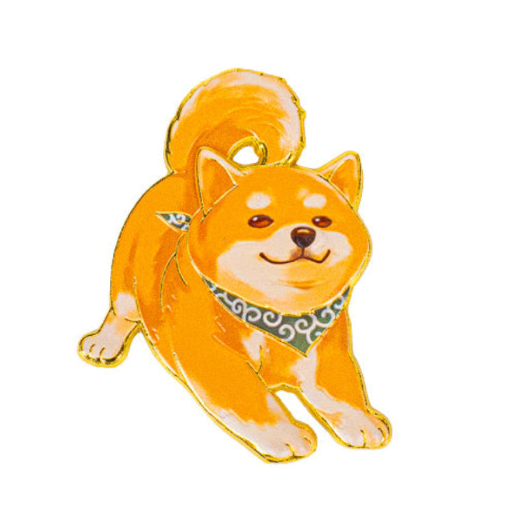 Japoński Metalowy Magnes z Motywem Shiba-Inu