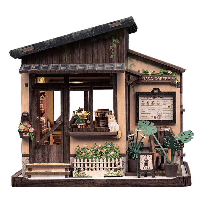 Japoński Miniaturowy Domek Drewniany Kissa Coffee