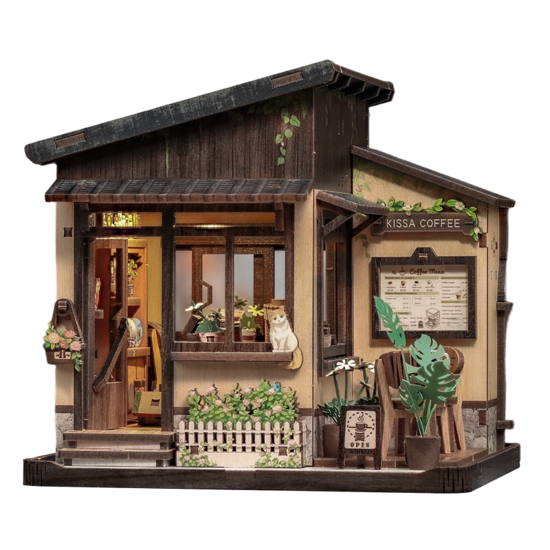 Japoński Miniaturowy Domek Drewniany Kissa Coffee