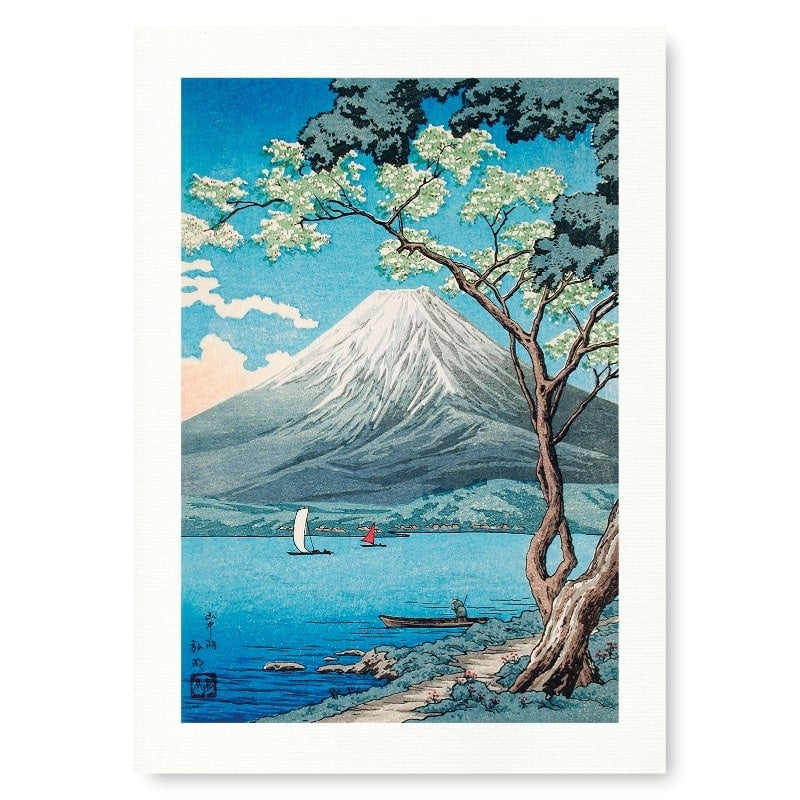 Japoński nadruk Jezioro Yamanaka A3