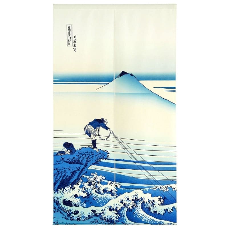 Japoński Noren Mount Fuji Blue 85 x 150 cm