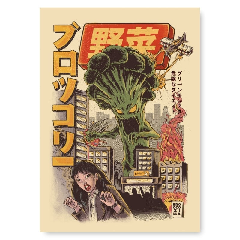 Japoński plakat Broccozilla A3
