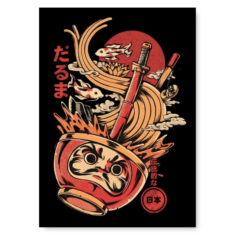 Japoński plakat Daruma Ramen A3