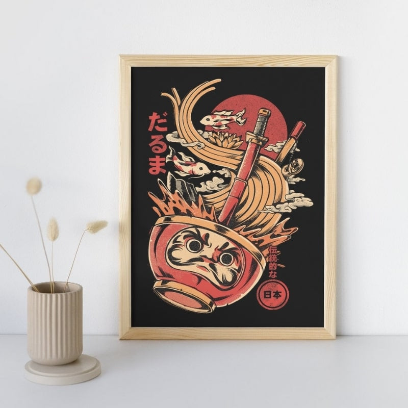 Japoński plakat Daruma Ramen A3