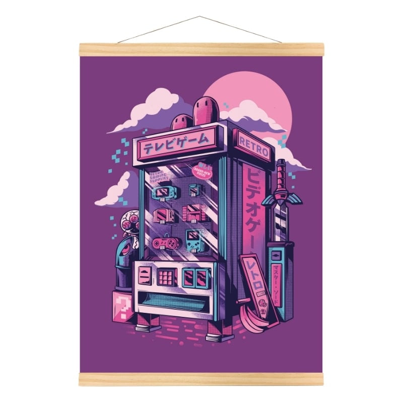 Japoński plakat do gier retro A3