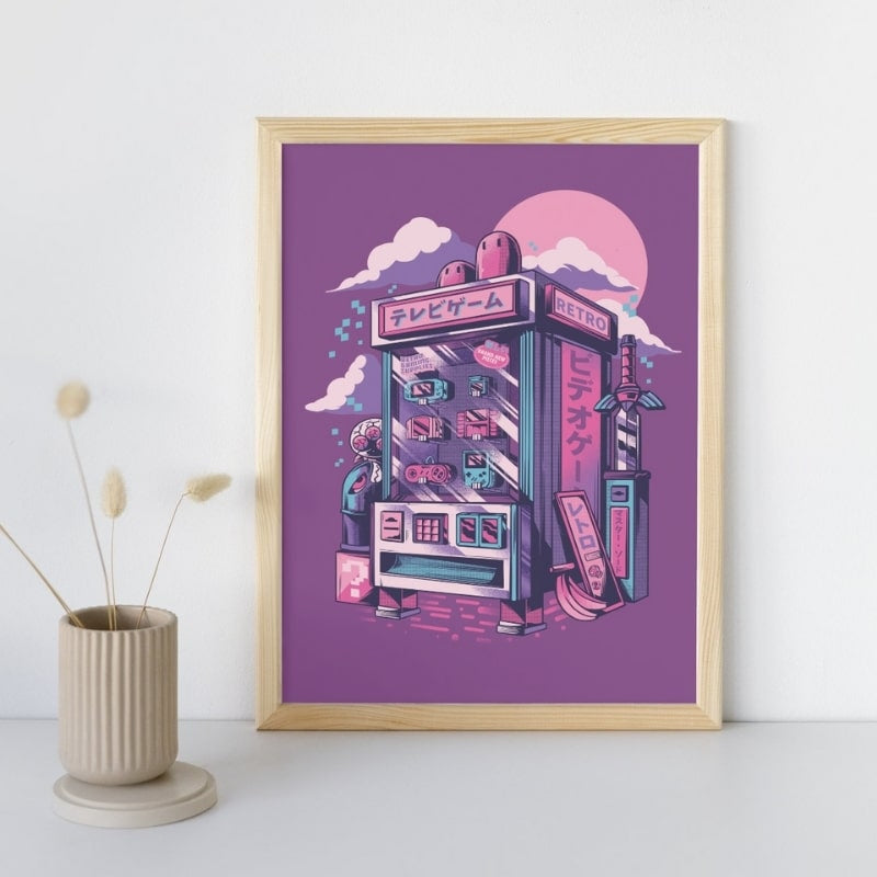 Japoński plakat do gier retro A3