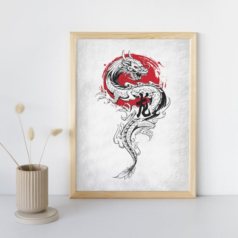 Japoński plakat Dragon & Soleil A3