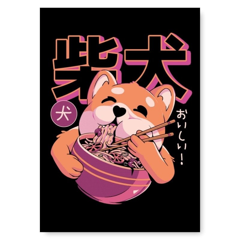 Japoński plakat Shiba Noodle A3