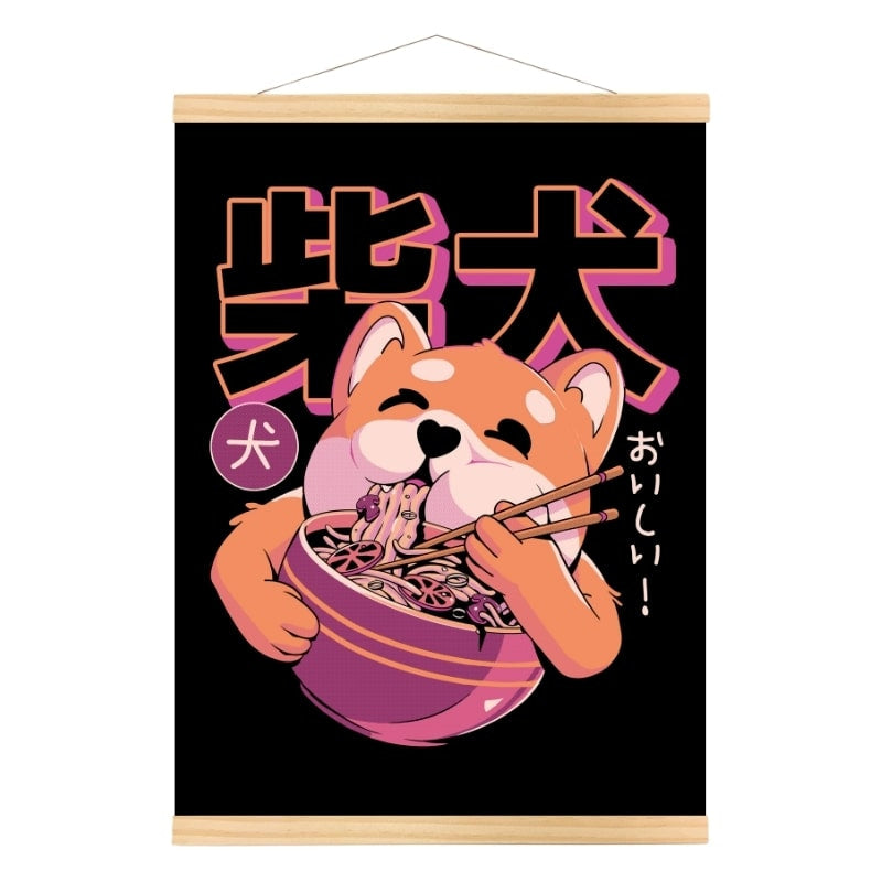 Japoński plakat Shiba Noodle A3