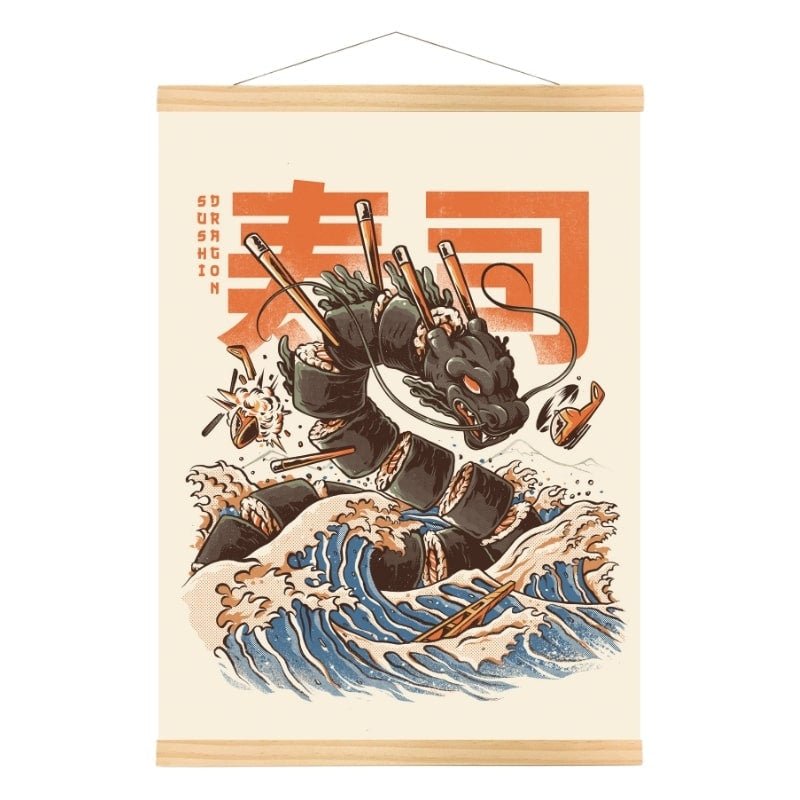Japoński plakat Sushi Dragon A3