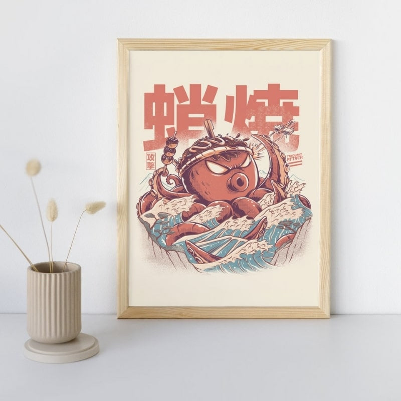Japoński plakat Takoyaki Attack A3