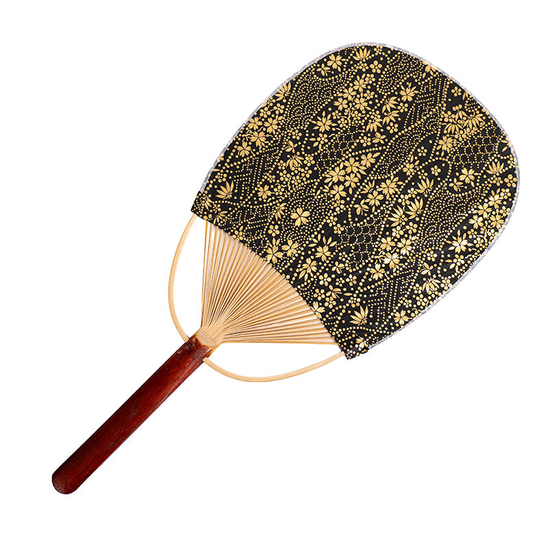 Japoński Wachlarz Uchiwa z Papieru Washi Złoty