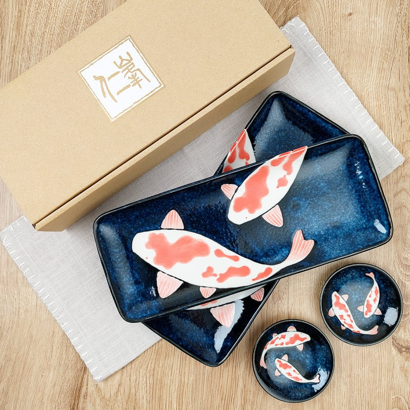 Japoński zestaw talerzy do sushi
