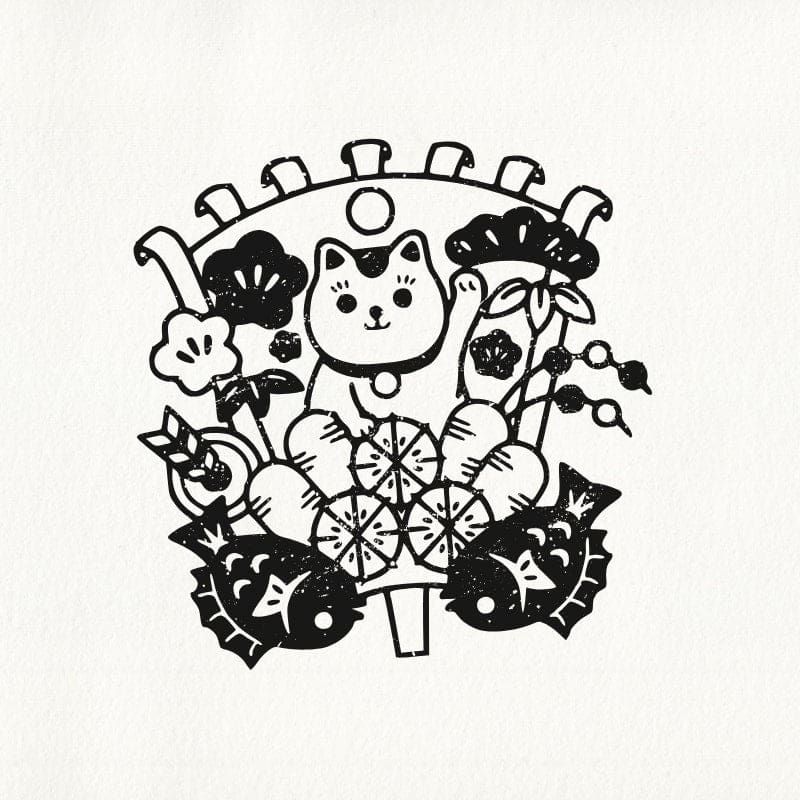 Japoński znaczek Maneki Neko XL