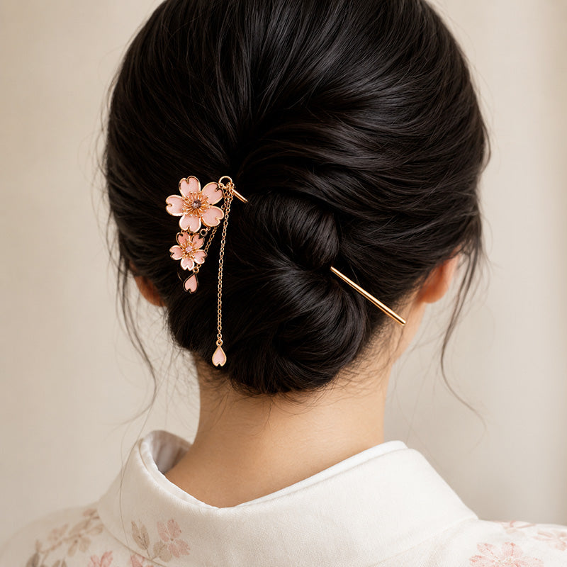 Japońskie Kanzashi - Kwiaty Sakura