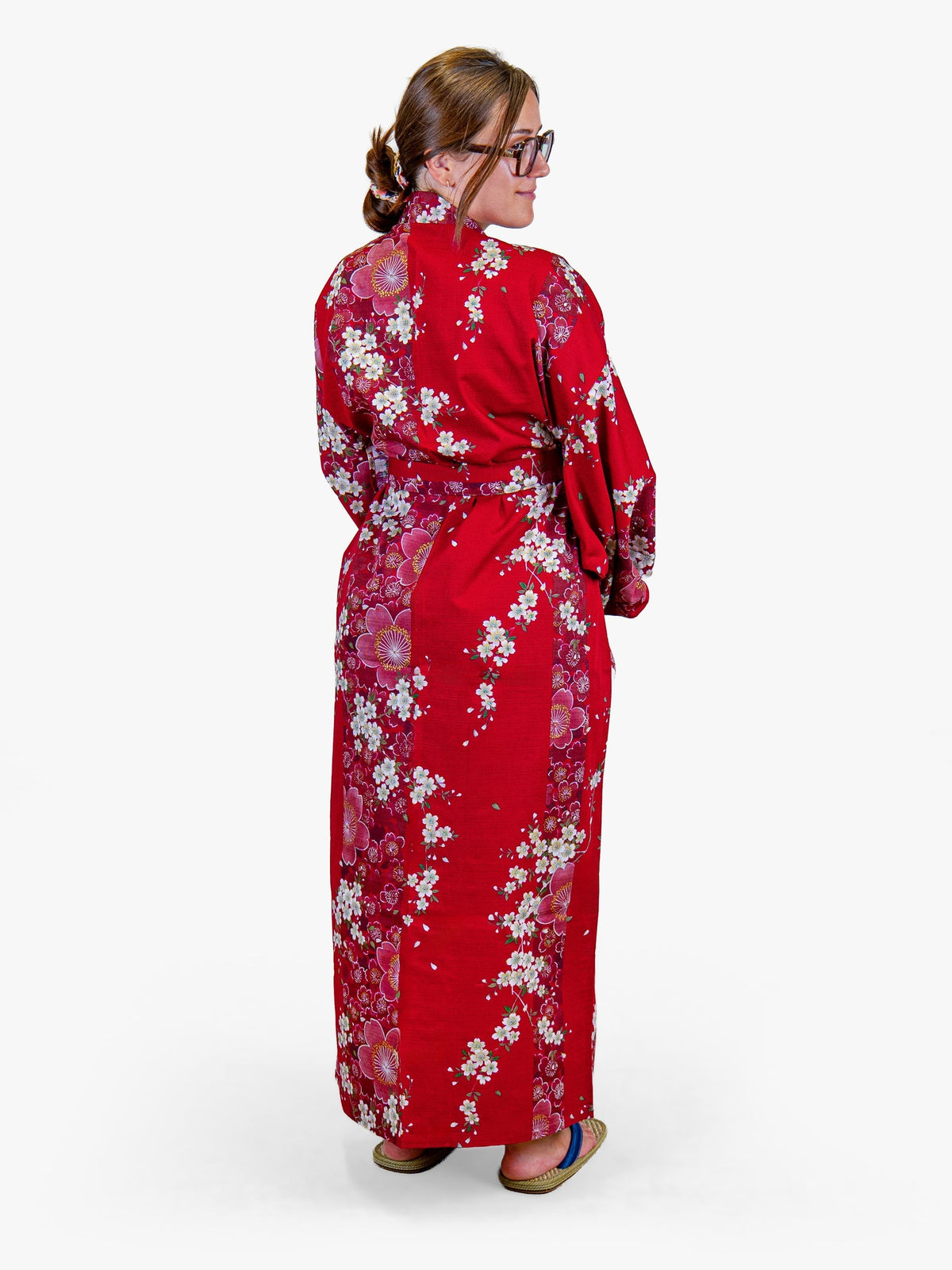 Japońskie Kimono Damskie - Czerwona Sakura