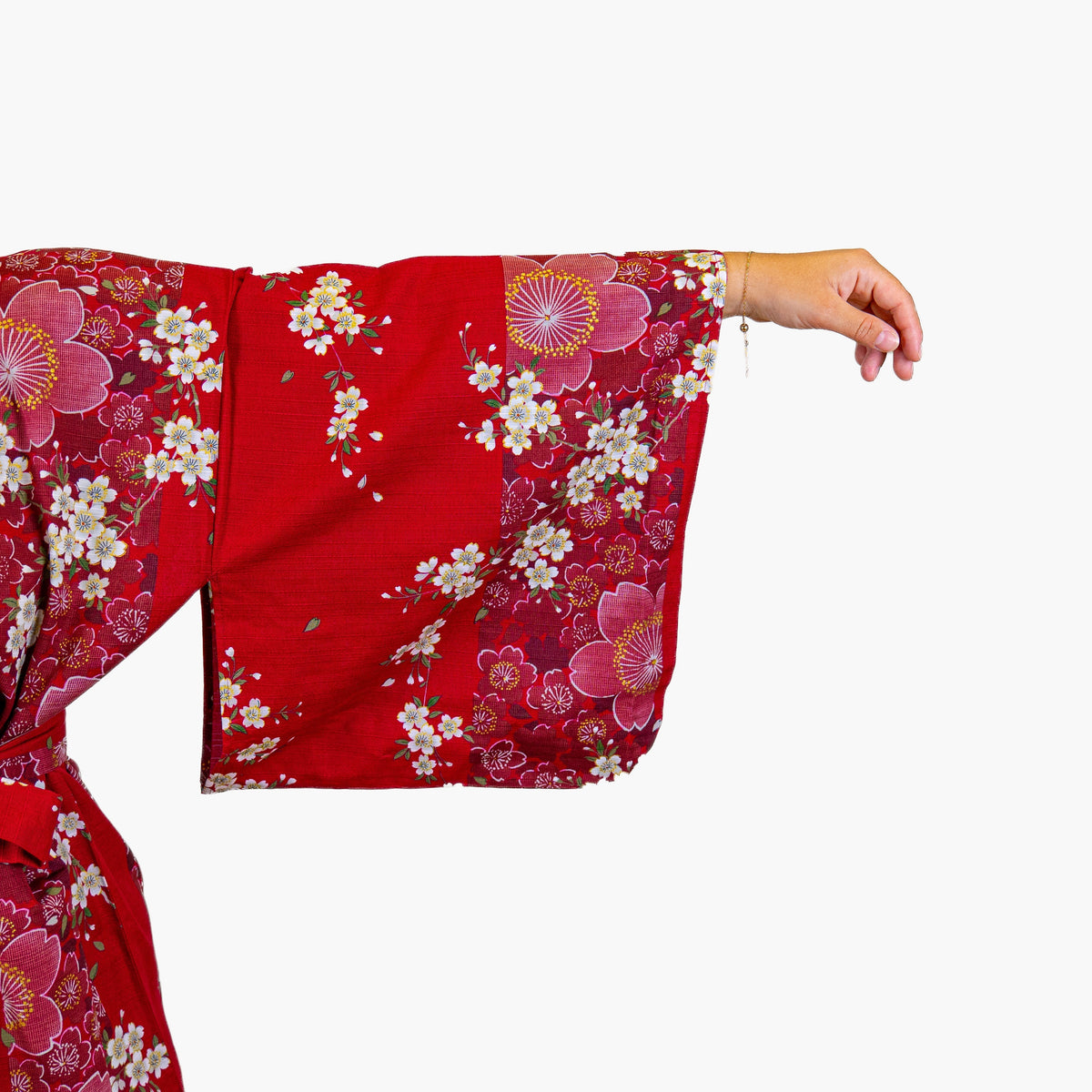 Japońskie Kimono Damskie - Czerwona Sakura