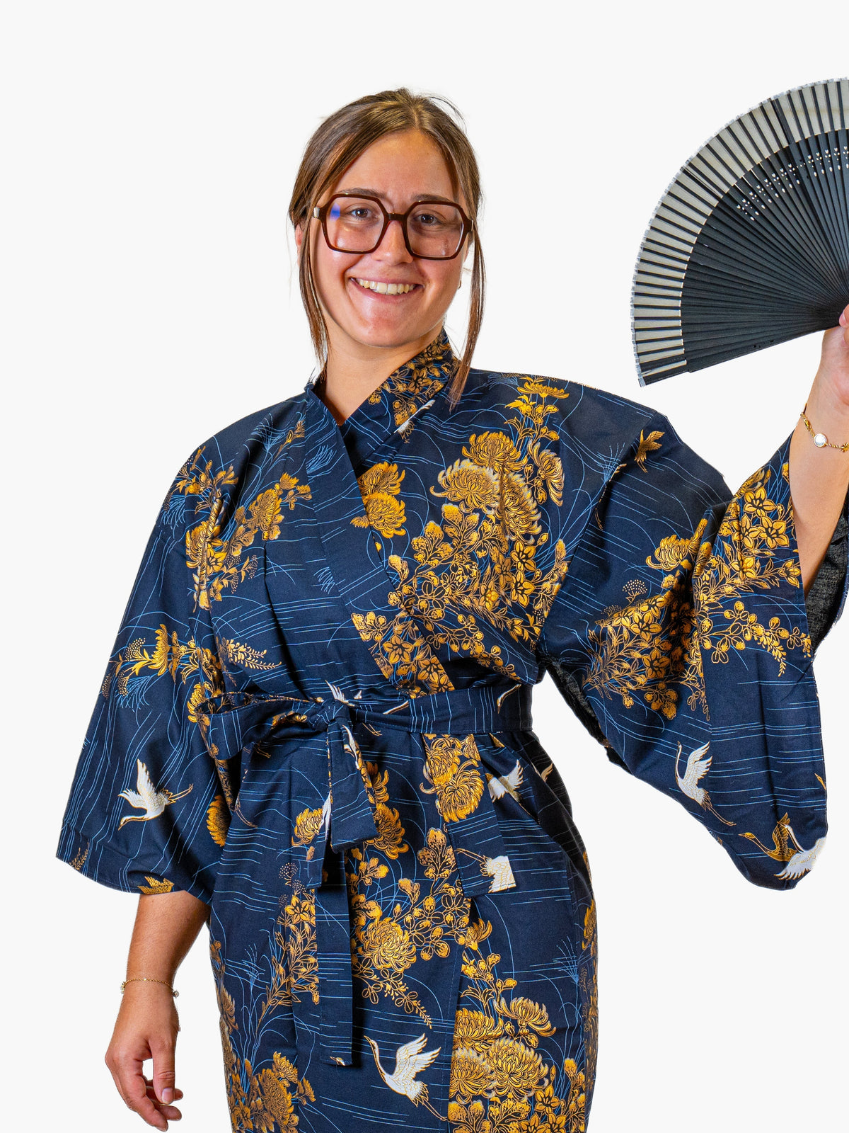 Japońskie Kimono Damskie - Kiku Tsuru