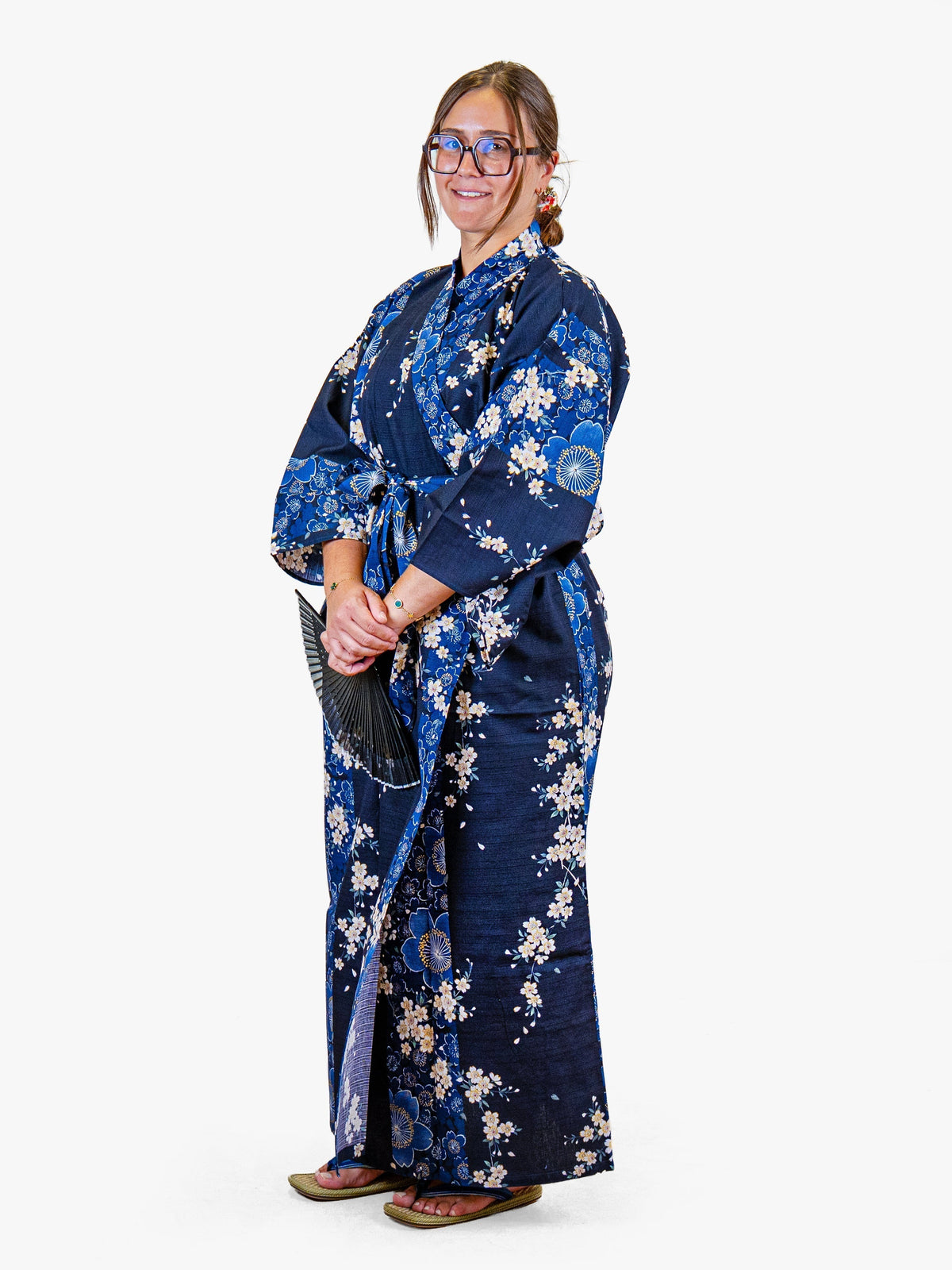 Japońskie Kimono Damskie - Niebieska Sakura