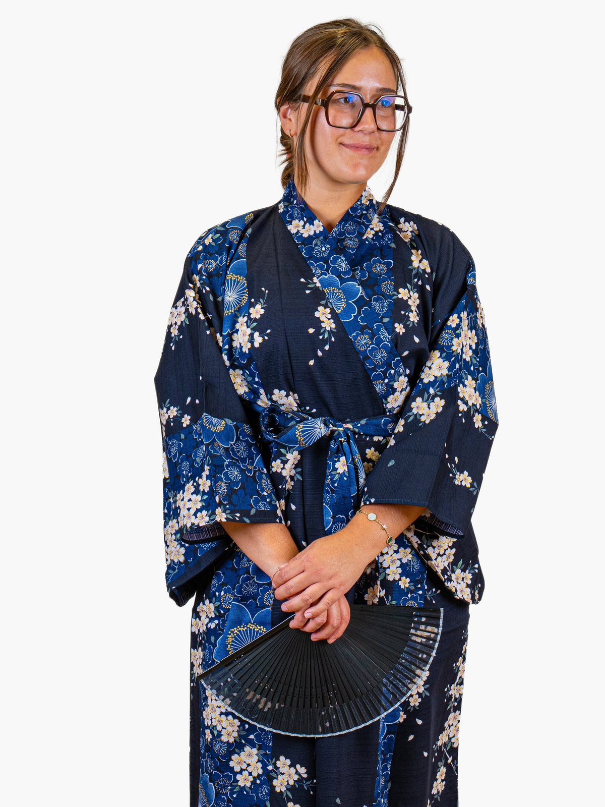 Japońskie Kimono Damskie - Niebieska Sakura