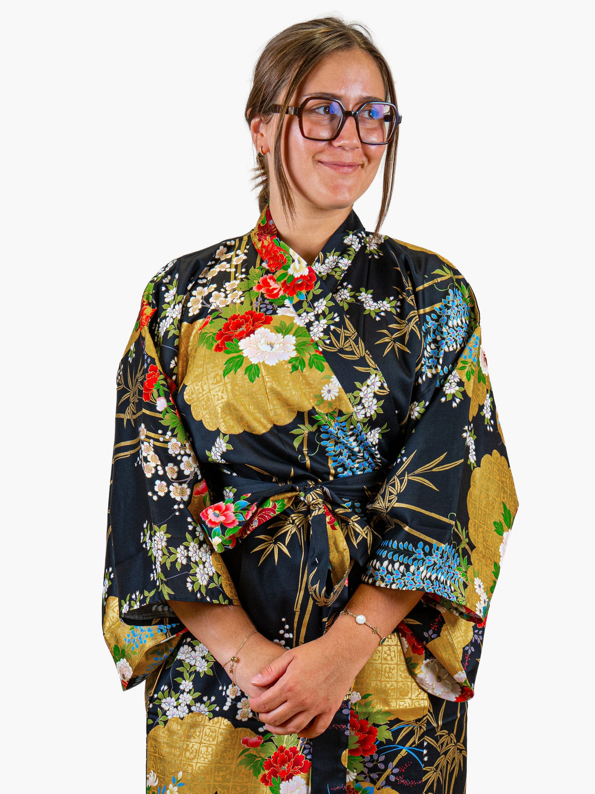 Japońskie Kimono Damskie - Złota Botan