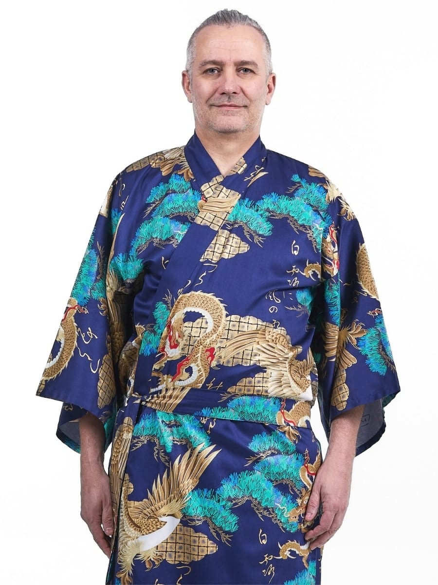 Japońskie kimono męskie Ryū to Washi Uniwersalny rozmiar