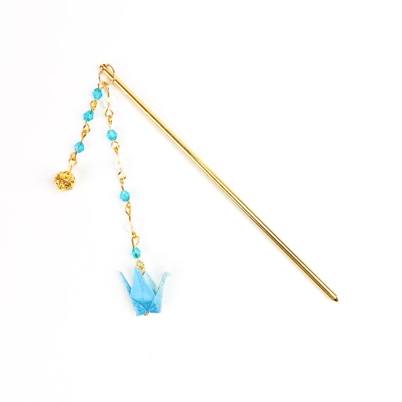 Japońskie Origami Kanzashi Blue