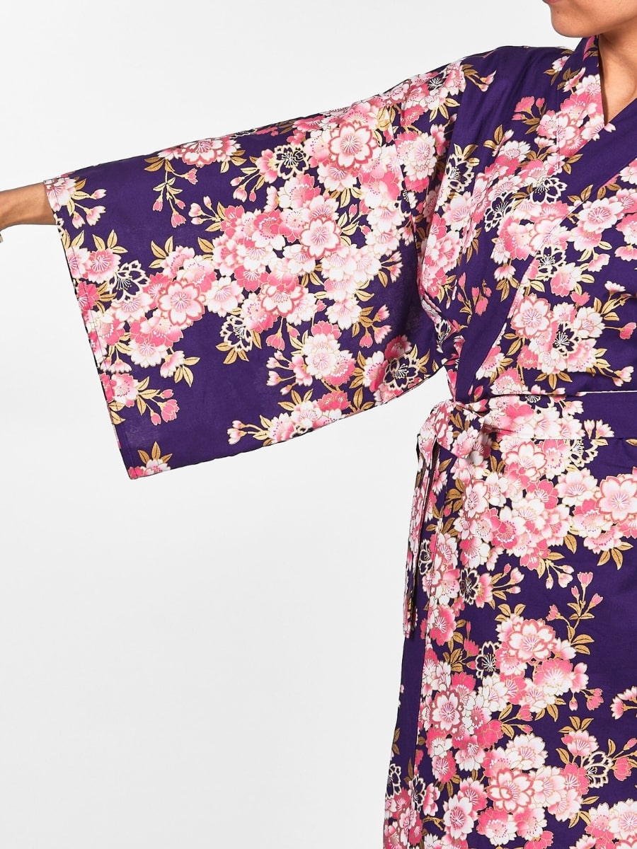 Kimono Damskie Happi w Kwiaty Sakury Uniwersalny rozmiar