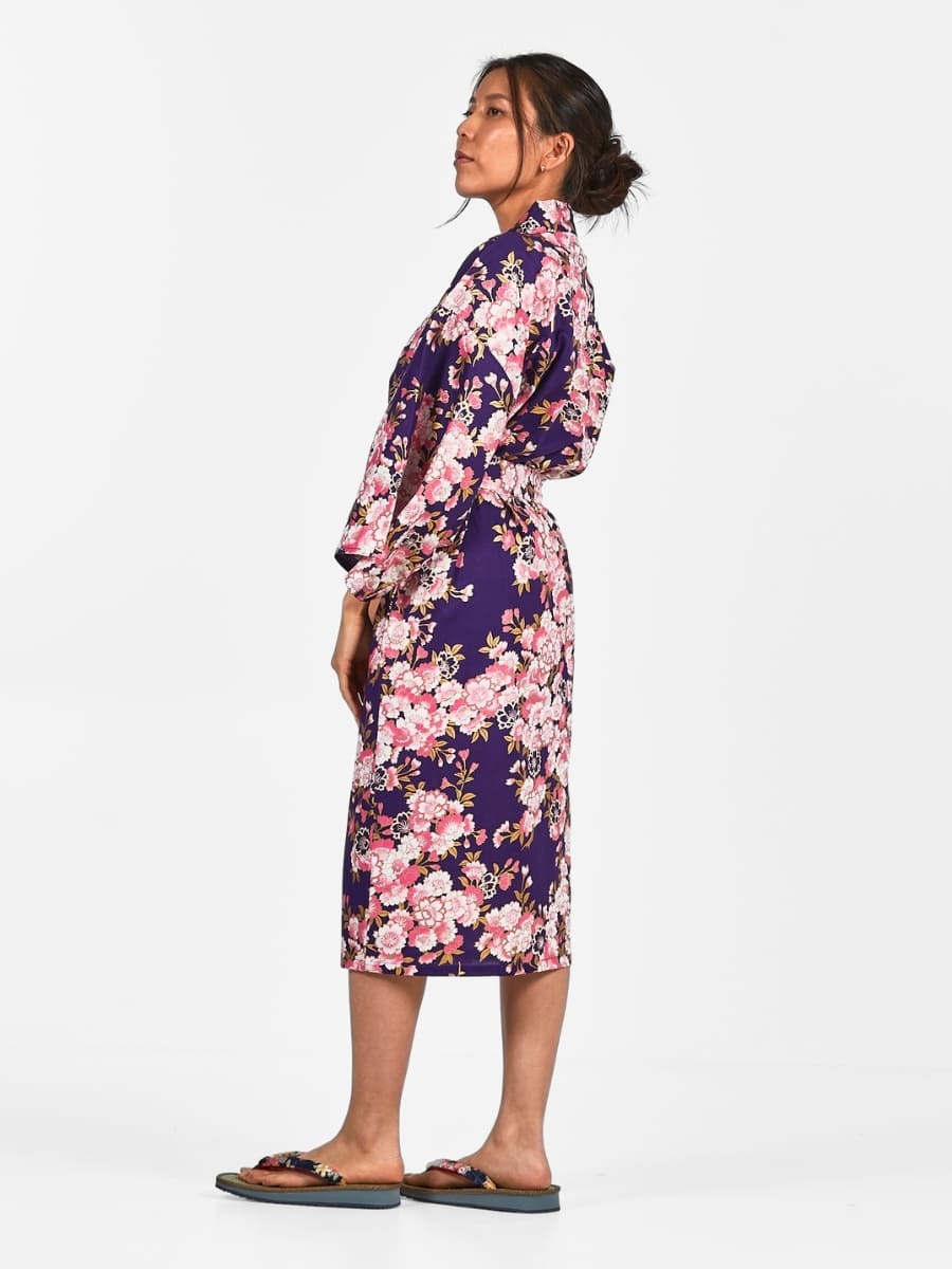 Kimono Damskie Happi w Kwiaty Sakury Uniwersalny rozmiar