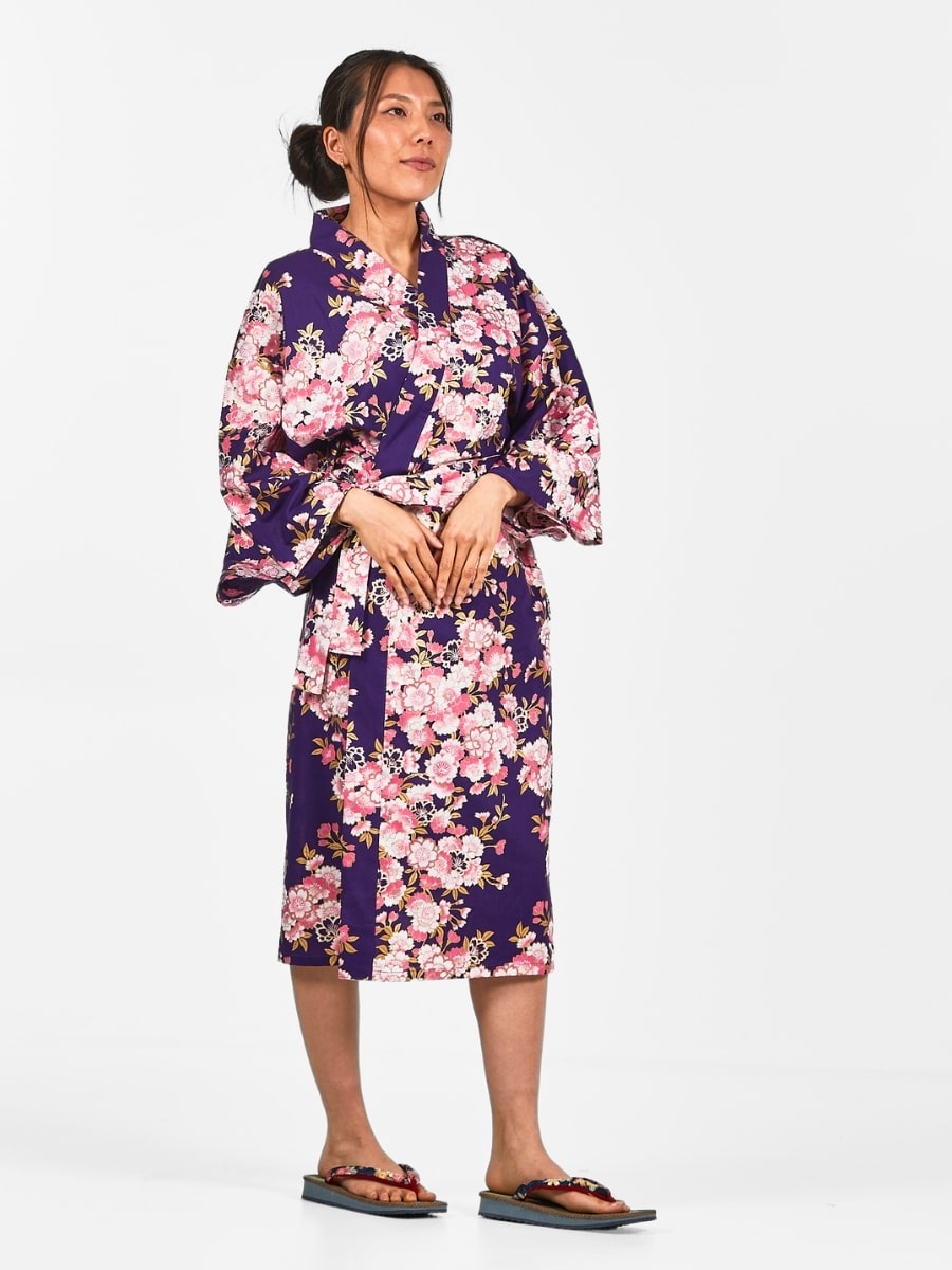Kimono Damskie Happi w Kwiaty Sakury Uniwersalny rozmiar