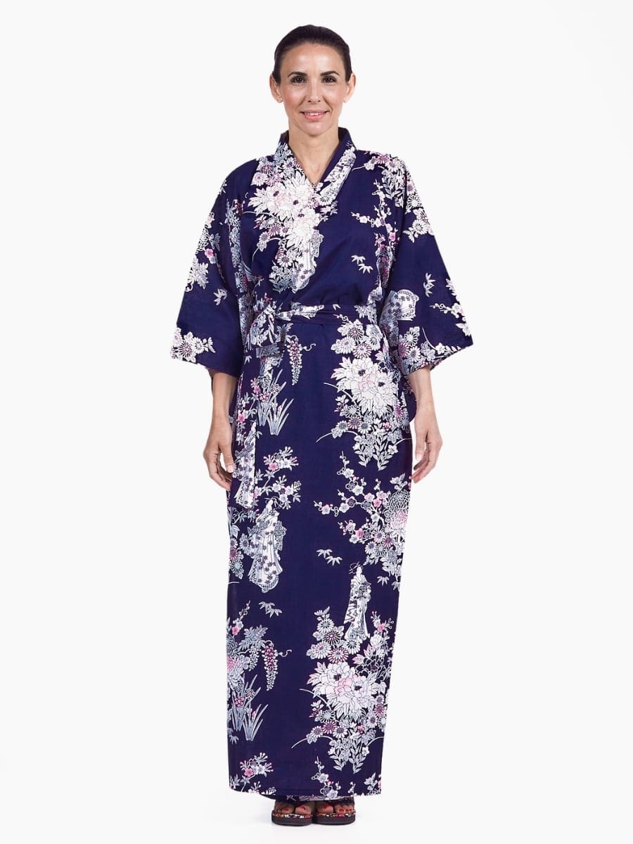 Kimono damskie Yukata Peony & Geisha S